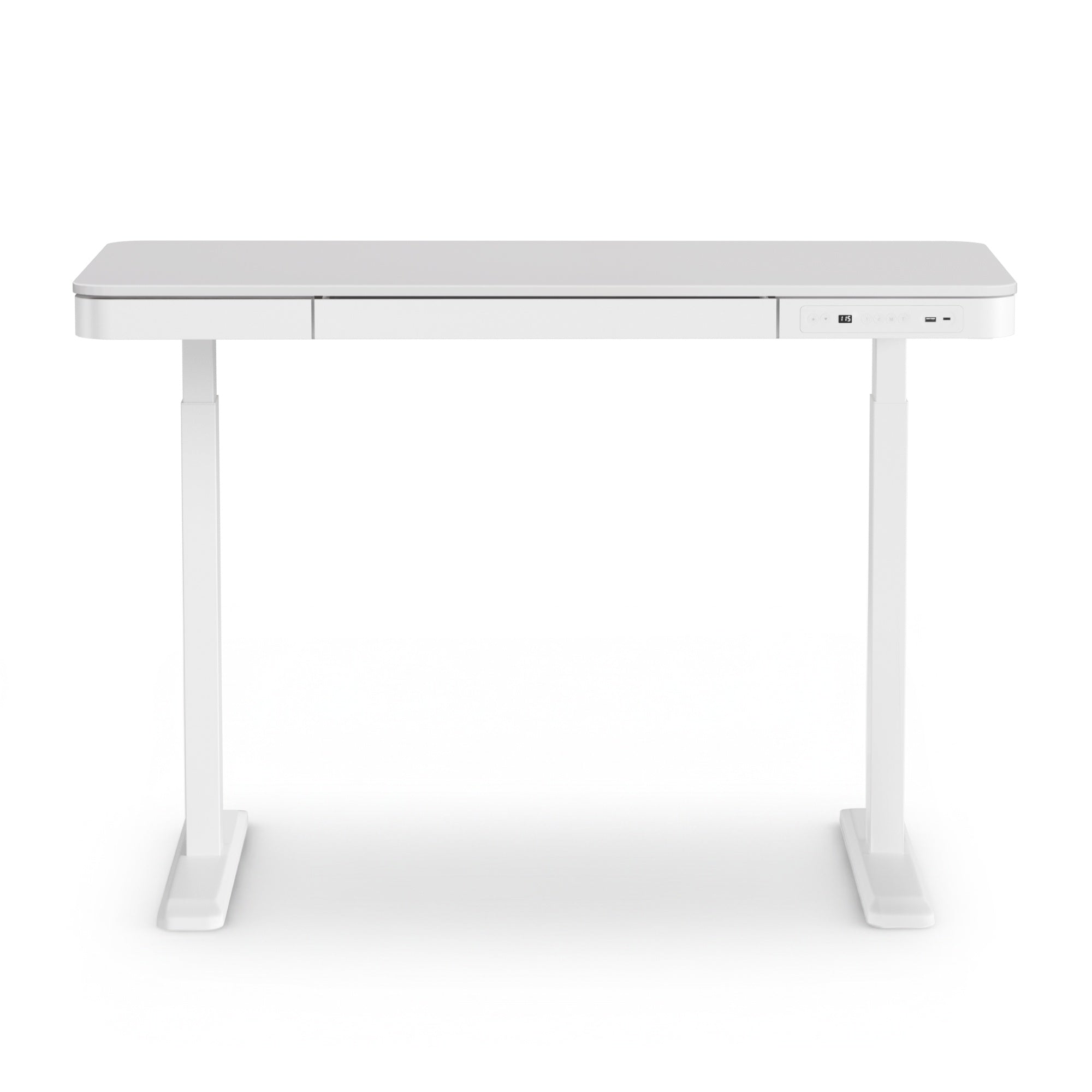 Elevate Electric Sit Stand Desk with Drawer – White – 120cm