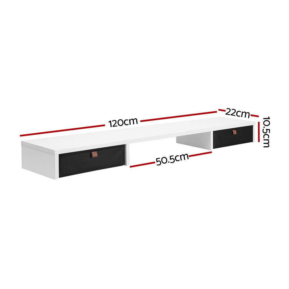 Kairos Desktop Storage Rack – White – 120 cm