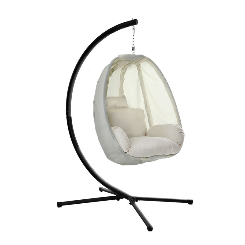 Outdoor Egg Canopy Swing Chair - Cream