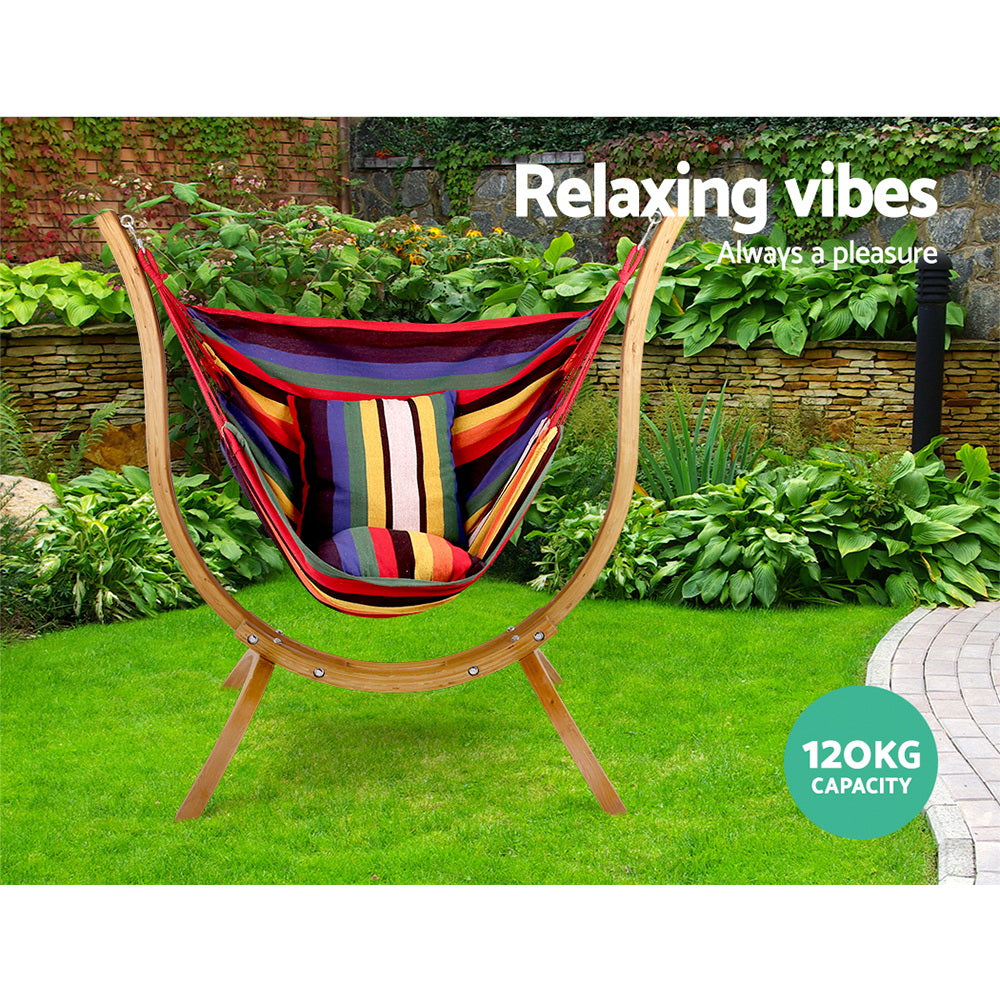 Timber Hammock Chair with Stand – Multi – 160 cm
