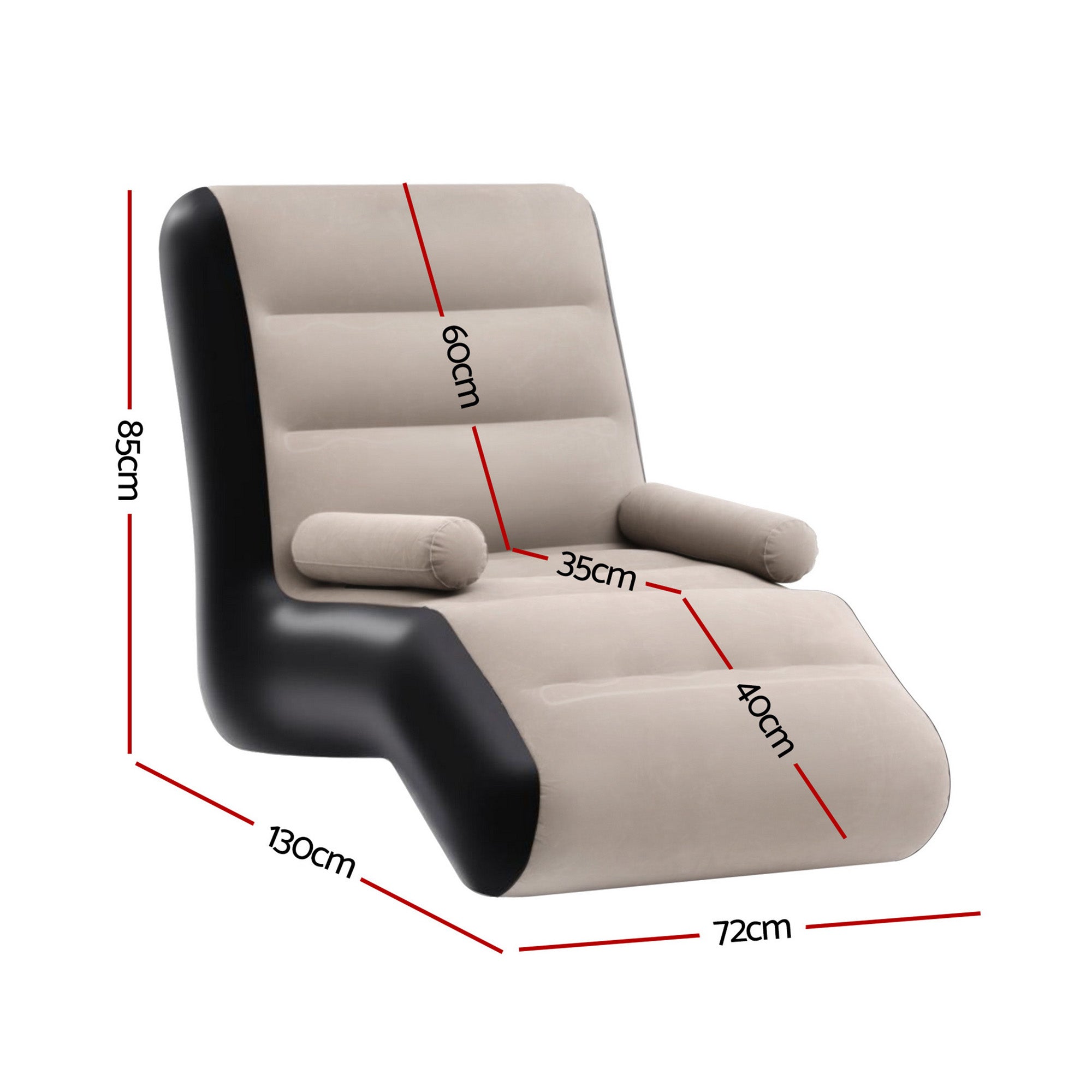 Airflow Inflatable Sun Lounger Chair – Brown – Single