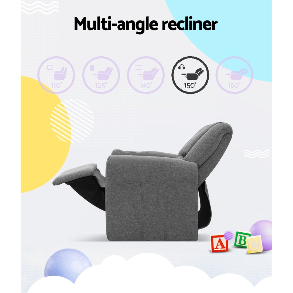 Junior Soft Recliner Chair – Grey – 61 cm
