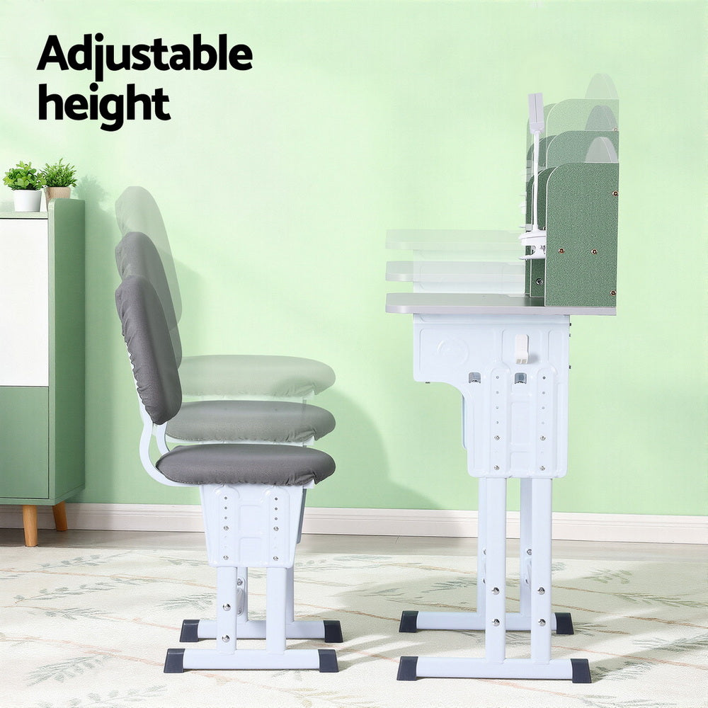 Kaylah Kids Study Desk & Chair Set – Green – Height Adjustable