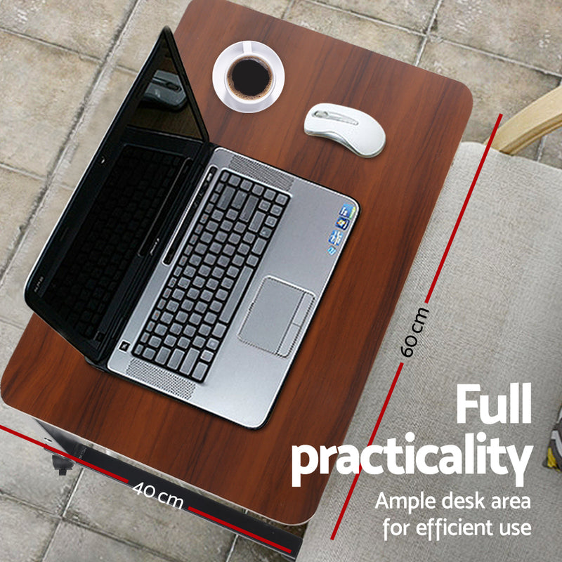 Adjustable Laptop Table - 60CM -Dark Wood - DELETE