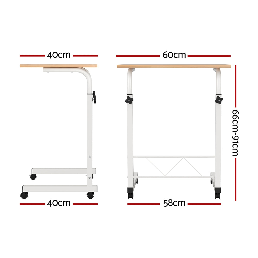 Alderon Mobile Laptop Desk – Light Wood – 60 cm