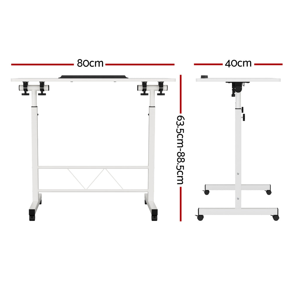 Flexano Adjustable Laptop Desk Table – White – 80cm