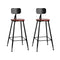 Set of 2 Artiss Bar Stools Pinewood Metal - Black and Wood