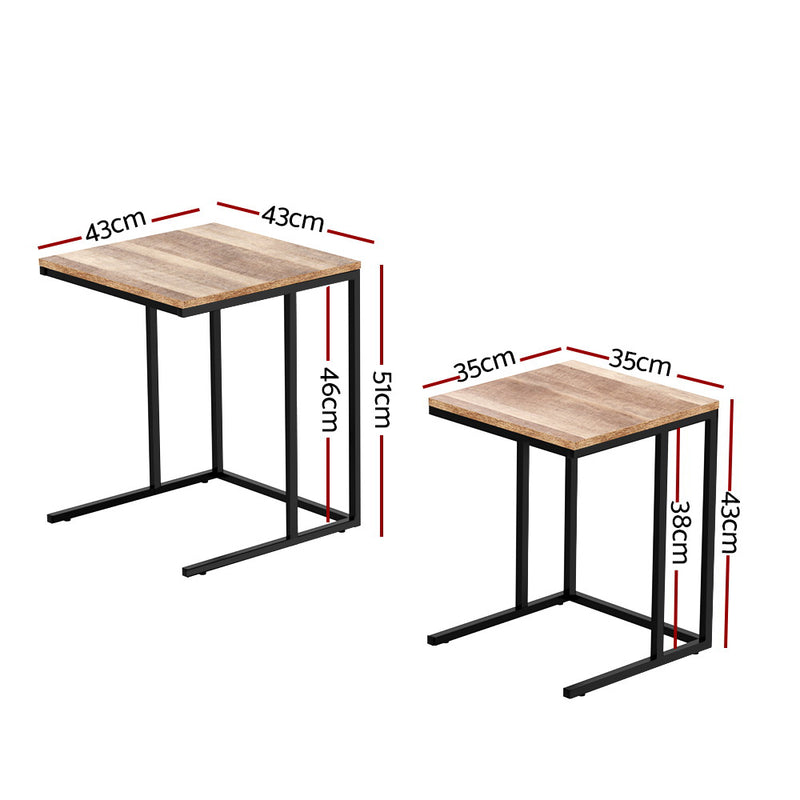 Set of 2 - Nesting Coffee Table - Walnut Brown