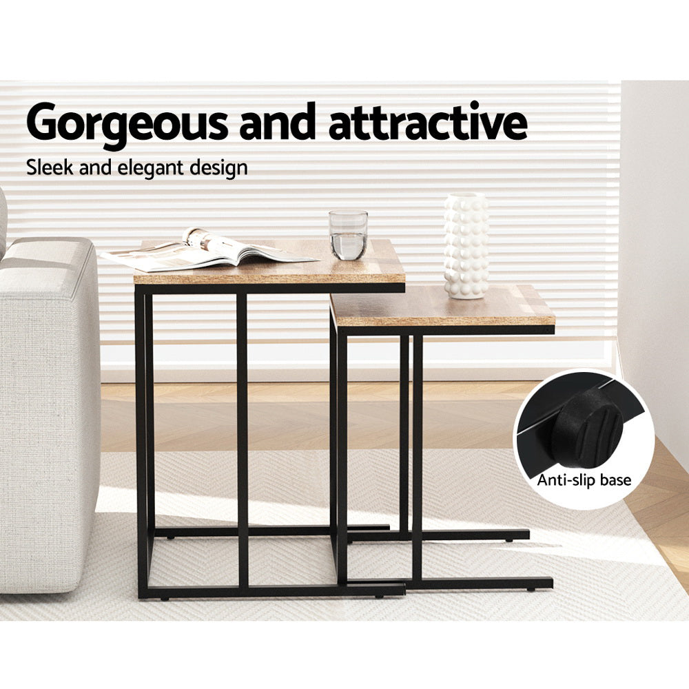 Telford Nesting Coffee Tables – Brown – Set of 2