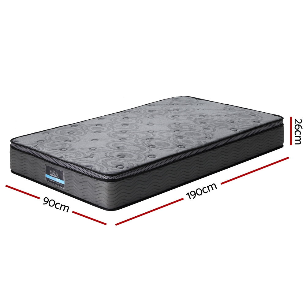 Reverie Euro Top Plush Mattress – Grey – Single
