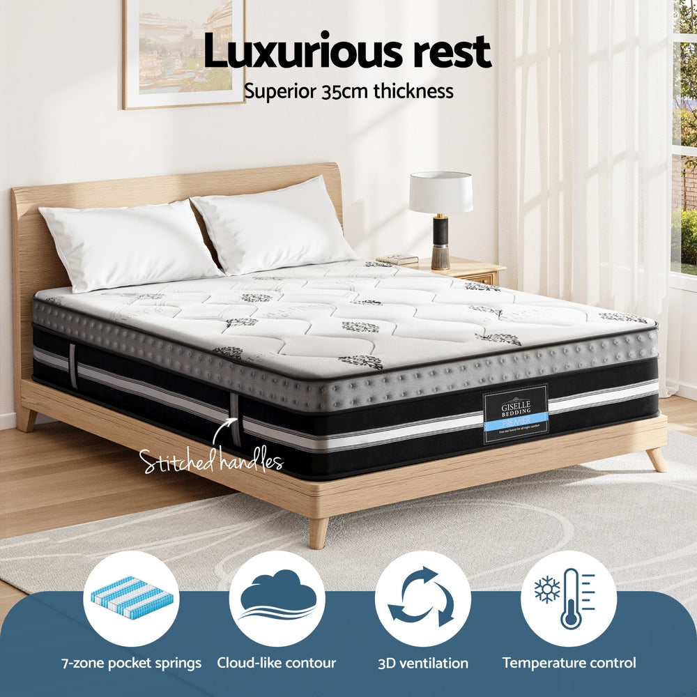 Galaxy Pocket Spring Mattress – White – King