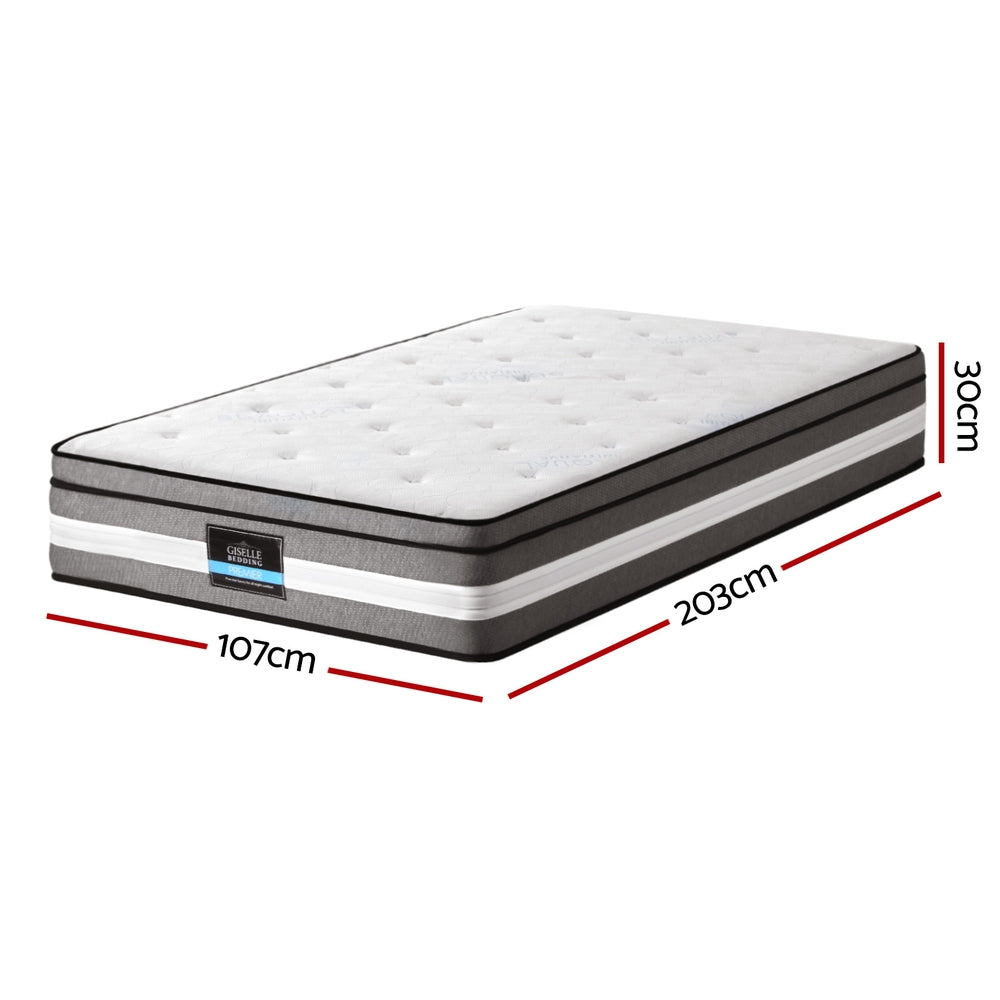 VelvetRest Euro Top Mattress – White – King Single