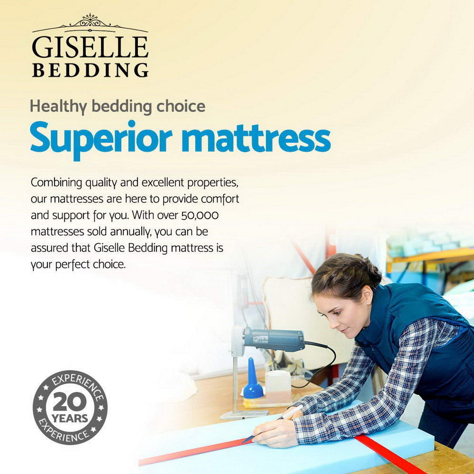 Nara Bamboo Charcoal Euro Top Mattress – White – Queen