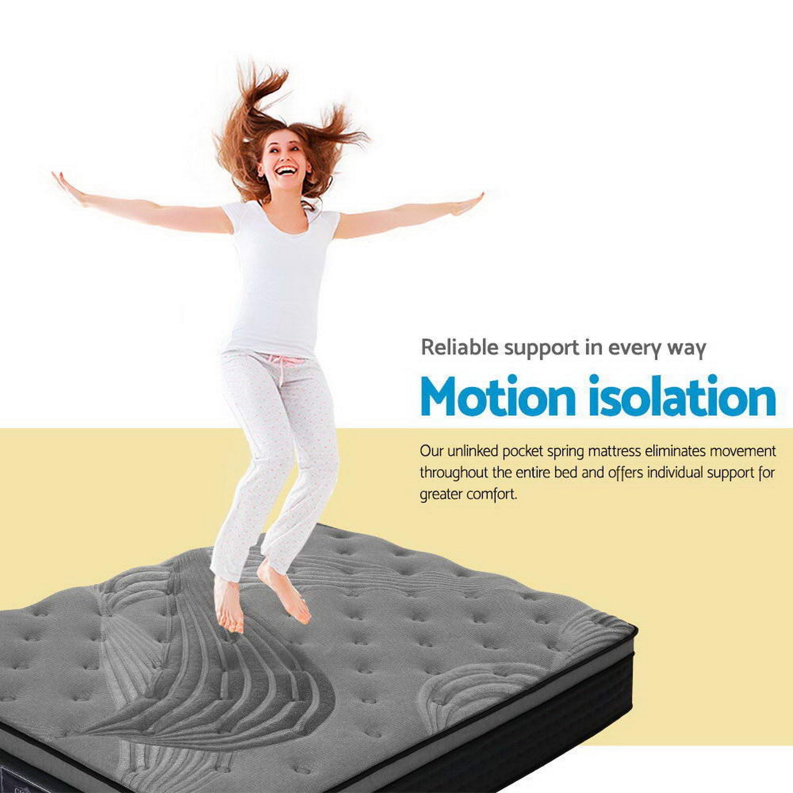 Hudson Bamboo Charcoal Euro Top Mattress – Black – Single
