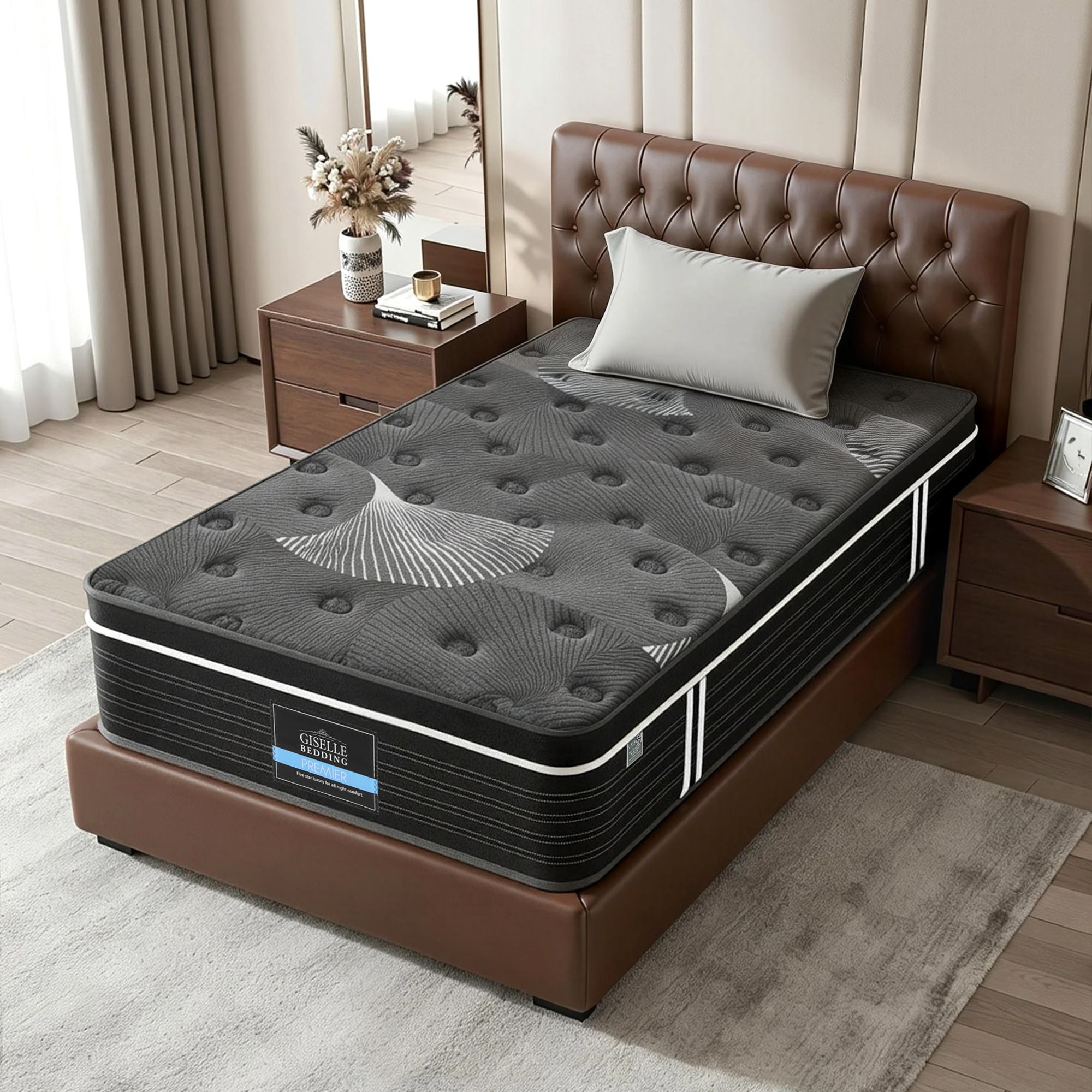 Arlo Mattress 35cm Euro Top with Graphene Cooling Comfort Medium Firm – King Single