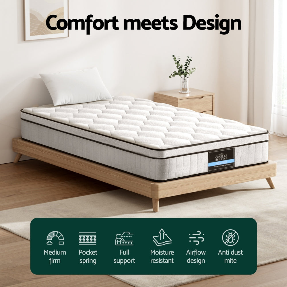 Tranquil Euro Top Mattress – White – Single