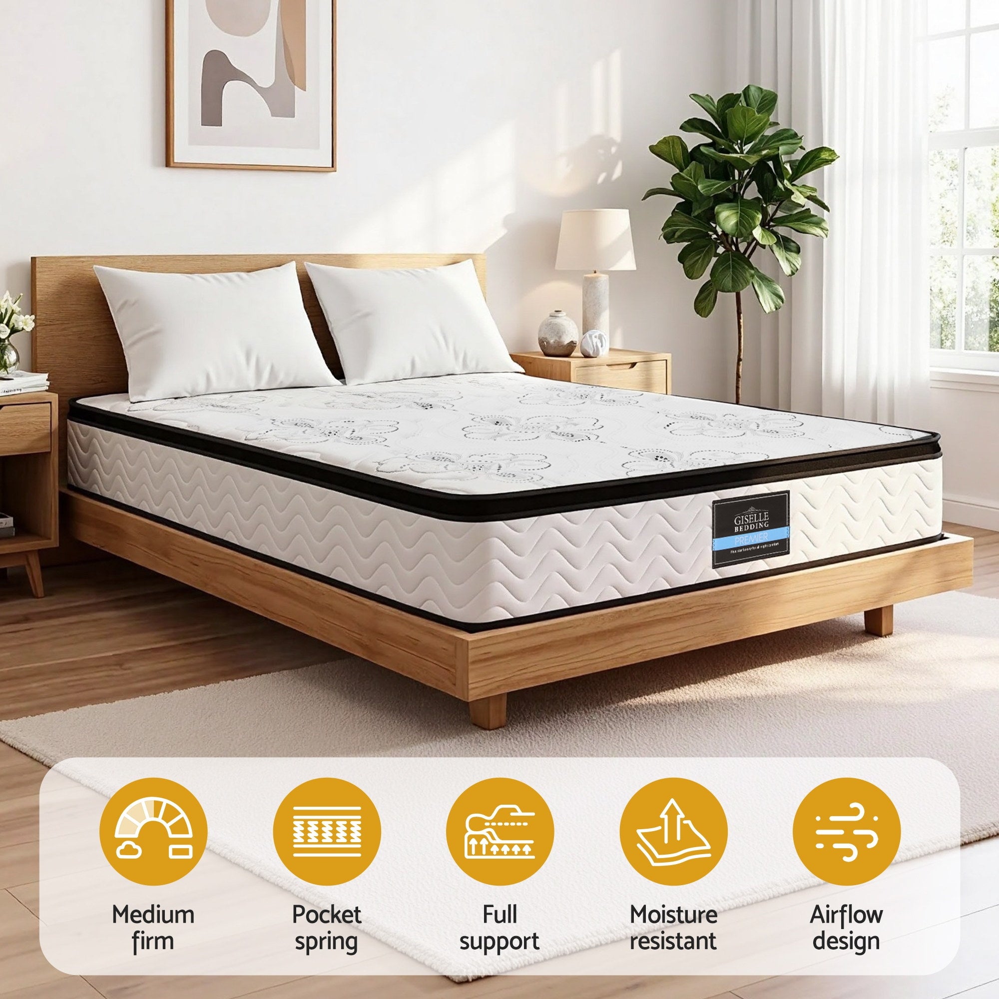 Nova Mattress 30cm Pocket Spring Euro Top Medium Firm – King