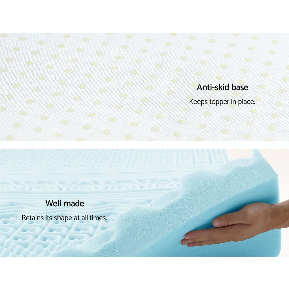 PureRest Gel Foam Mattress Topper – Blue – Single