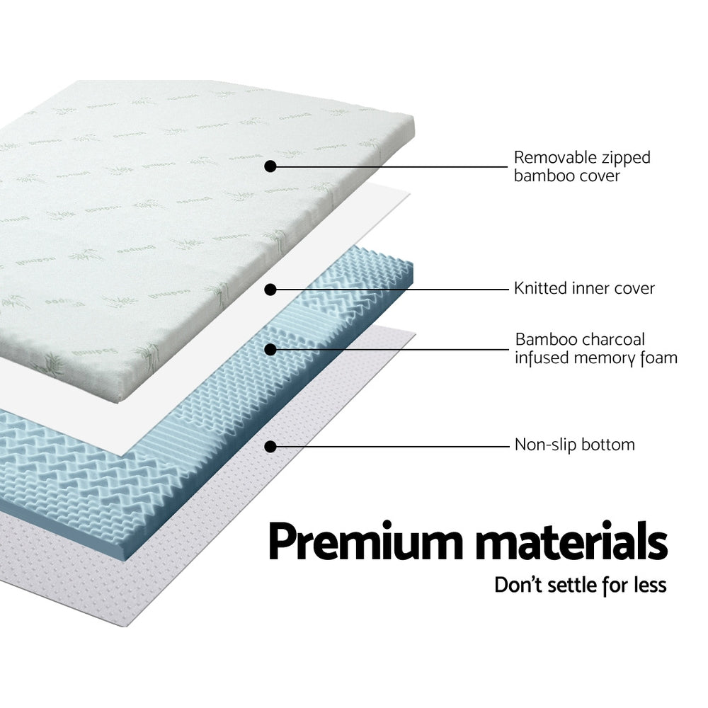 Callan Gel Memory Foam Mattress Topper – White – Queen