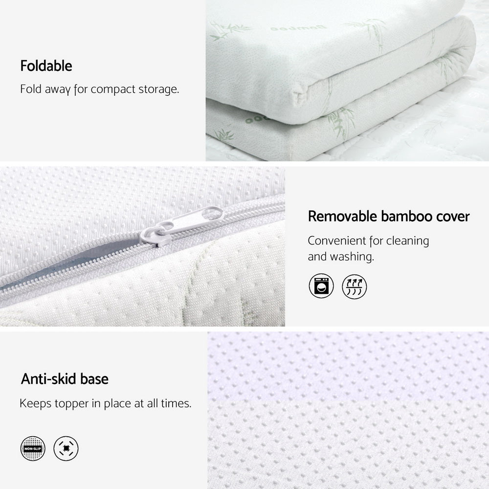 Kairo Gel Foam Mattress Topper – White – Single