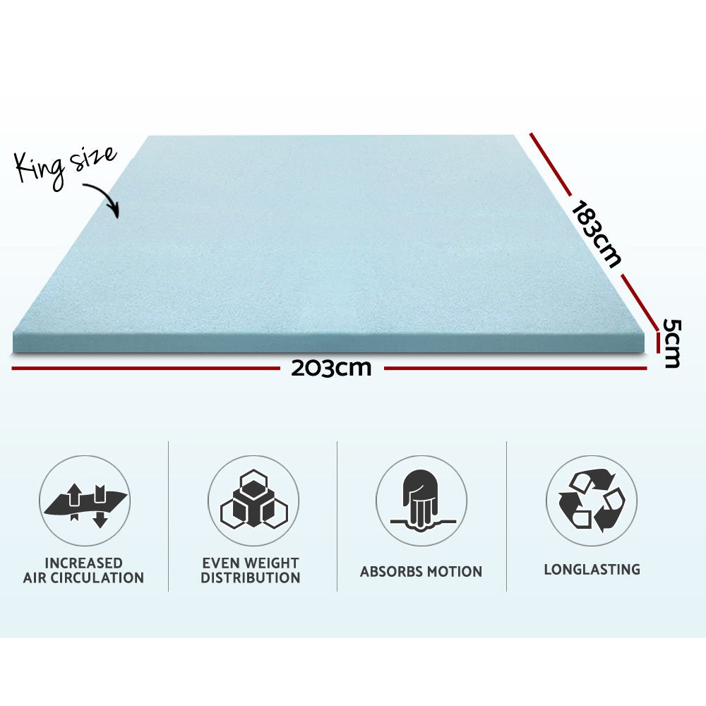 Hudson Gel Memory Foam Mattress Topper – White – King