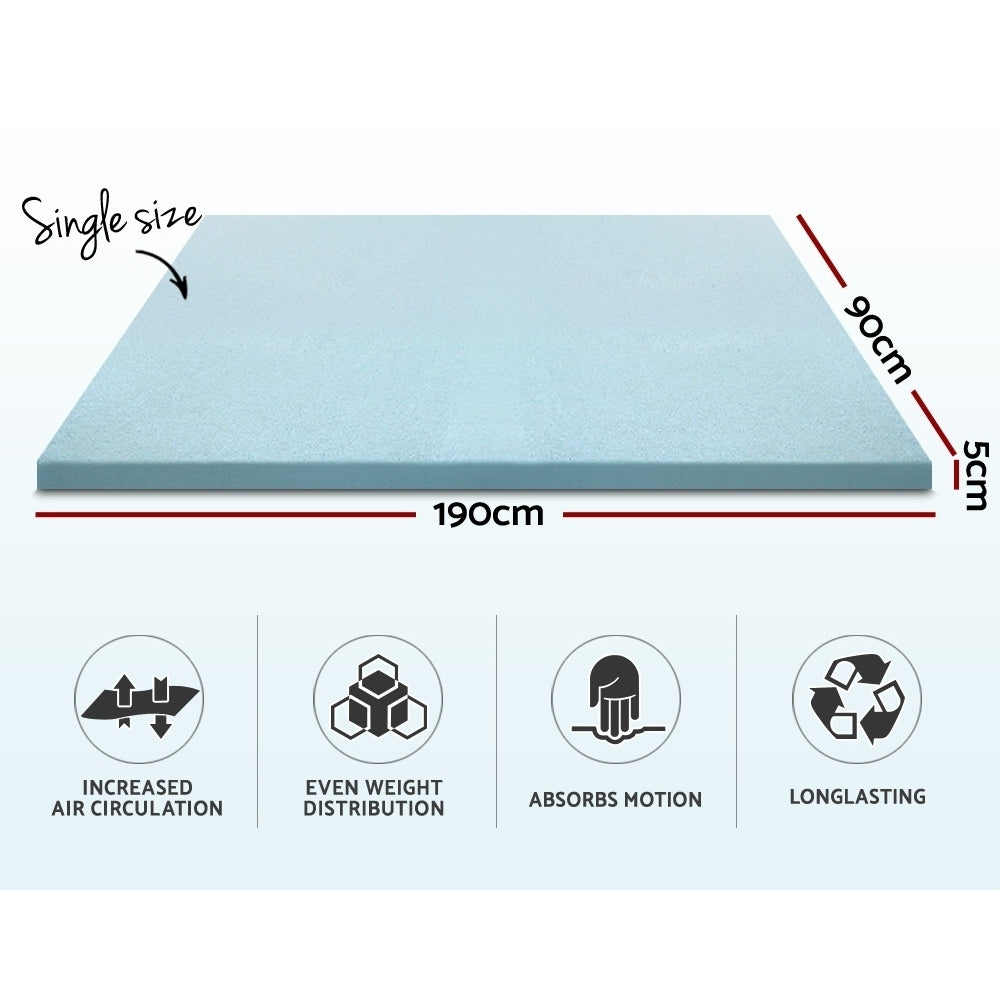 Alderon Gel Memory Foam Mattress Topper – White – Single
