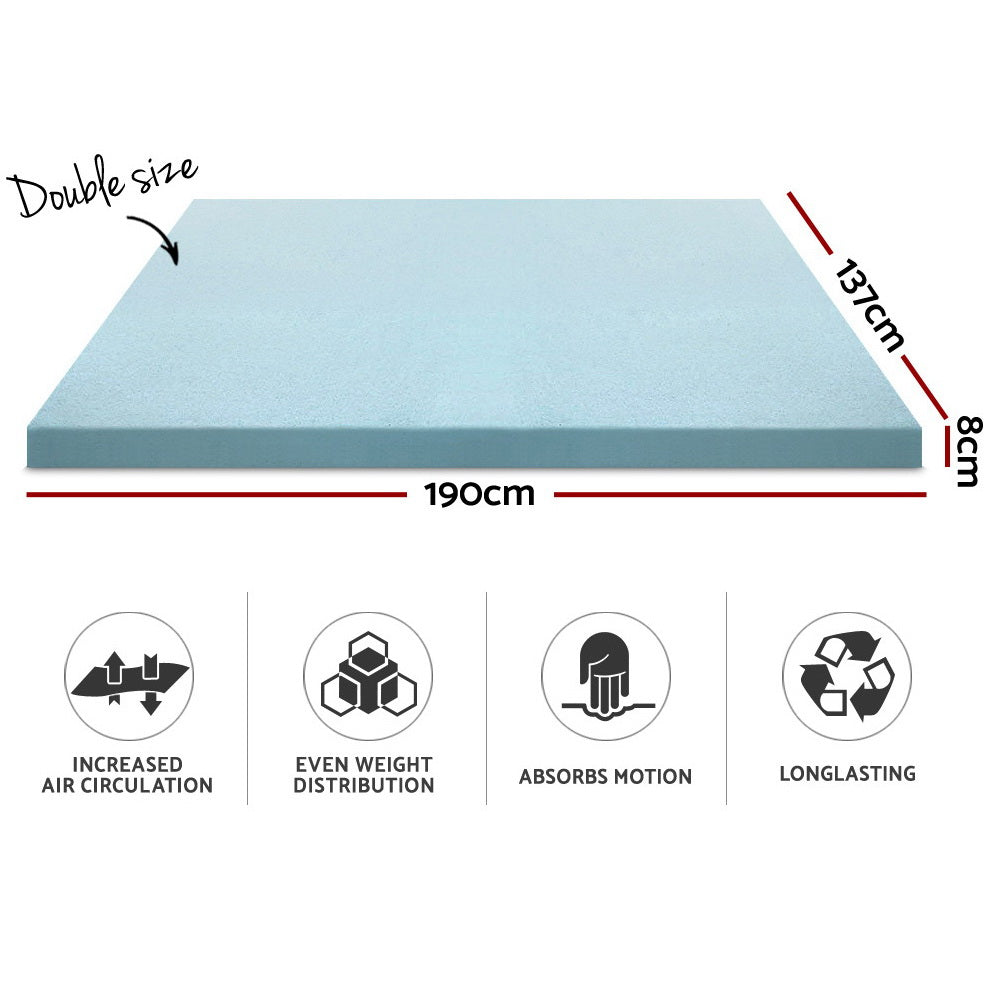 Halston Gel Memory Foam Mattress Topper – White – Double