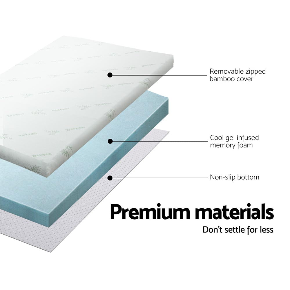 Marston Gel Memory Foam Mattress Topper – White – Double