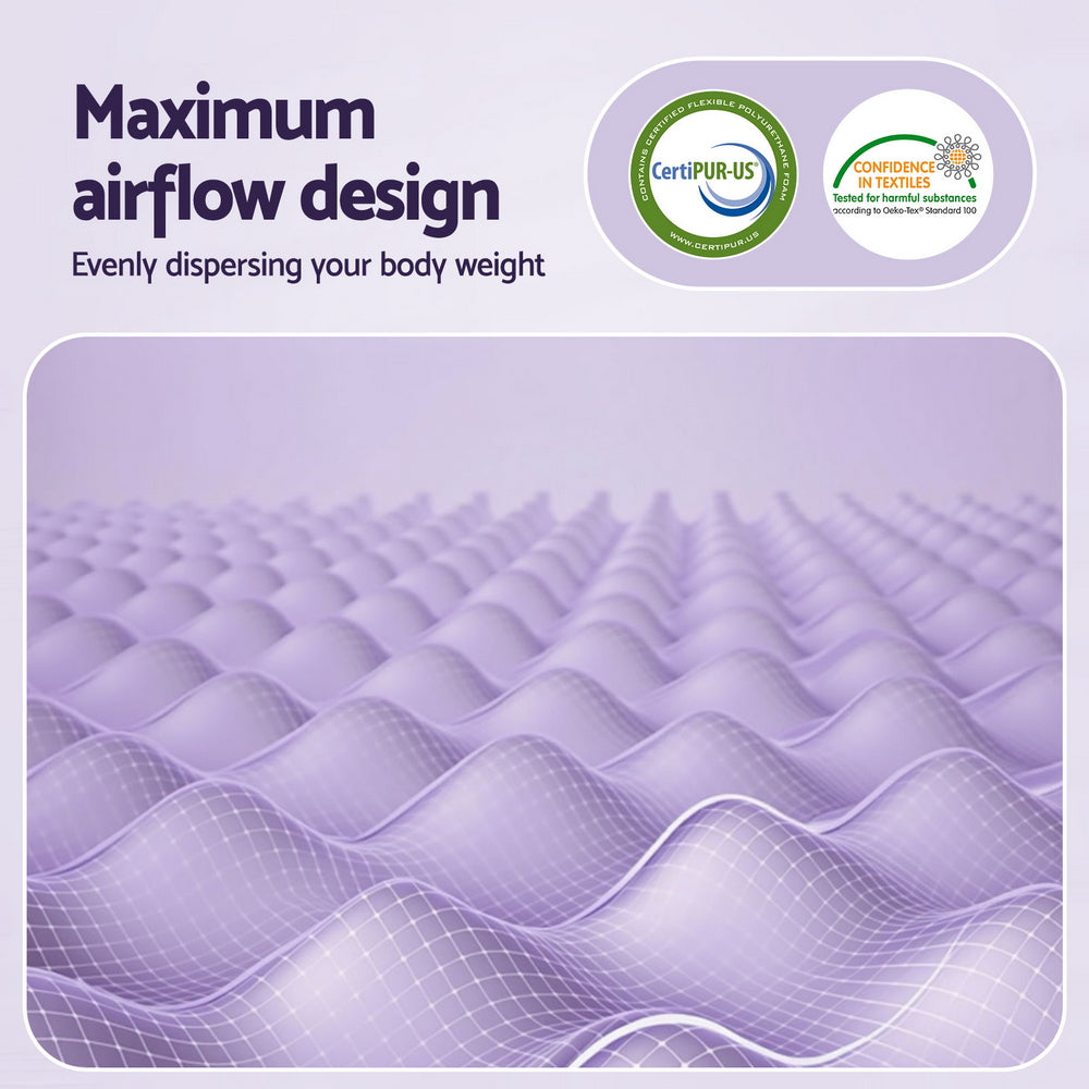 Aria Memory Foam Mattress Topper – White – Single