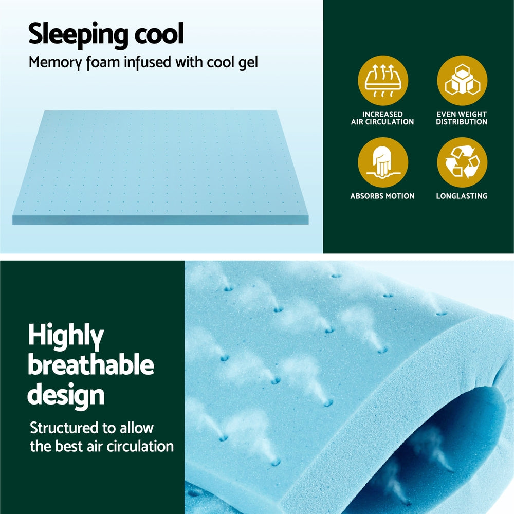 Velora Gel Foam Mattress Topper – White – 8 cm – King