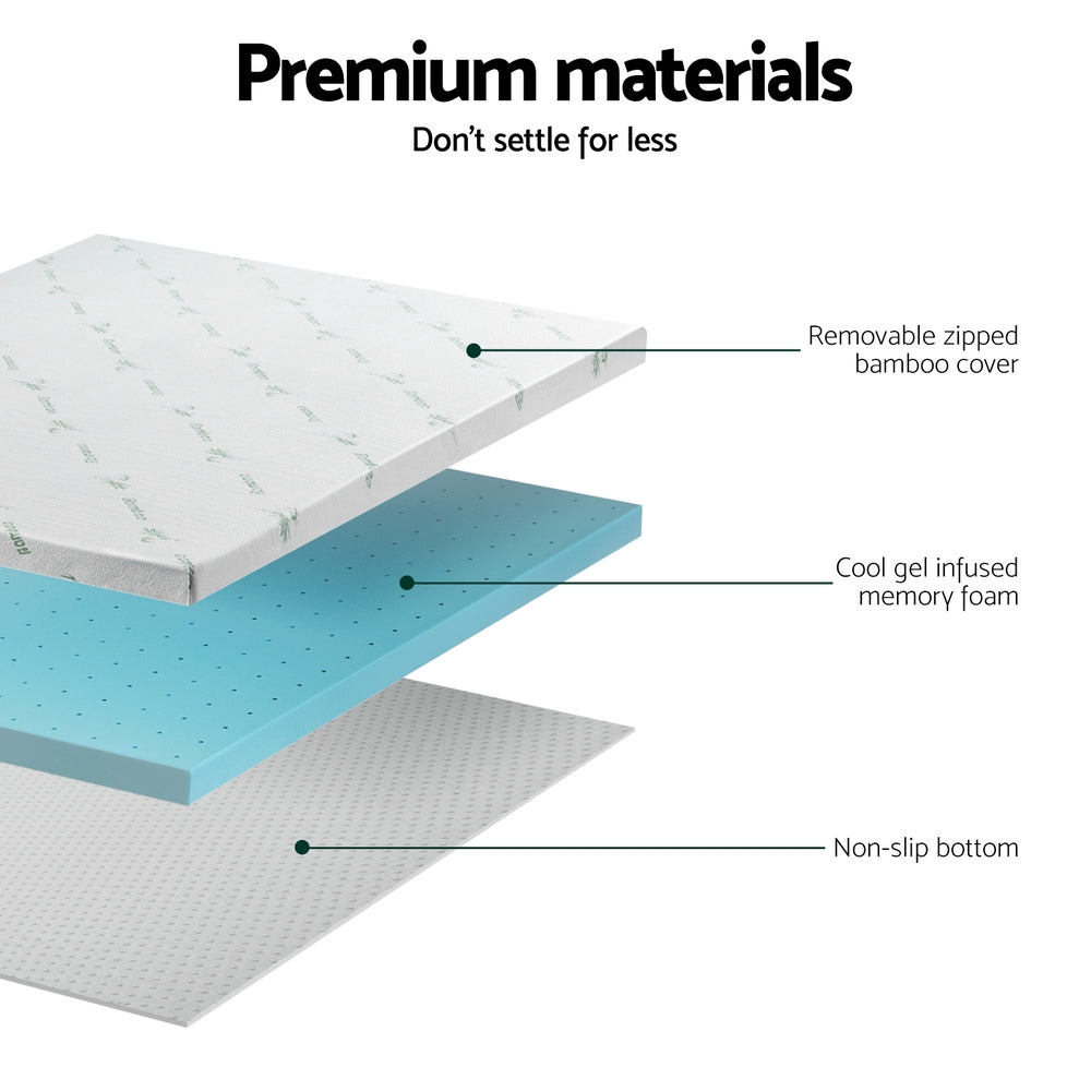 Velora Gel Foam Mattress Topper – White – 8 cm – King