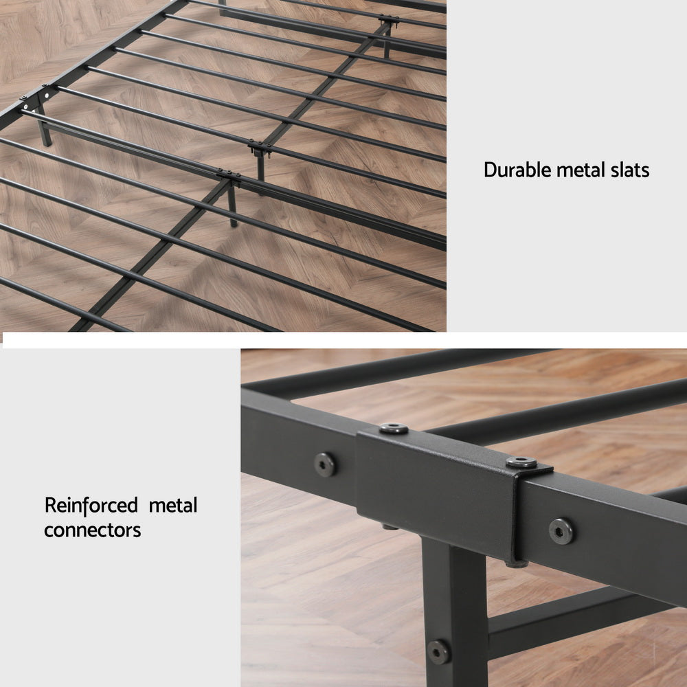 Dane Metal Bed Frame – Black – King Single
