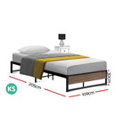 KING SINGLE Size - Metal Solid Bed Frame