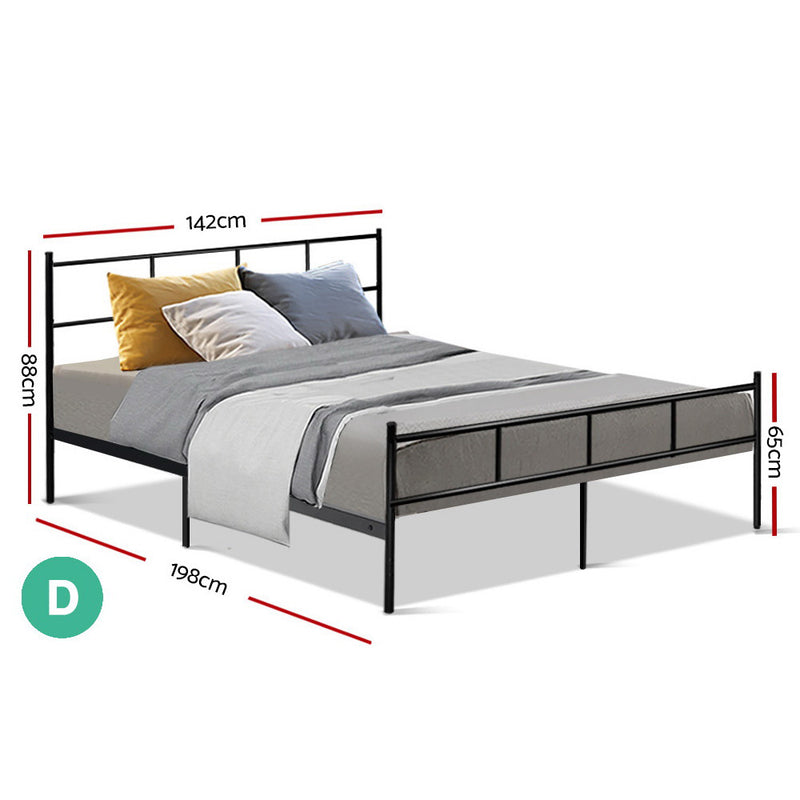 DOUBLE Size - Powder Coated Metal Bed Frame