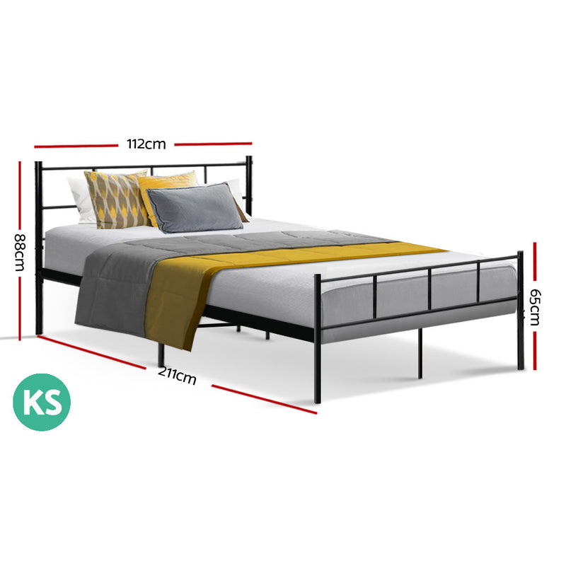 KING SINGLE Size - Powder Coated Metal Bed Frame