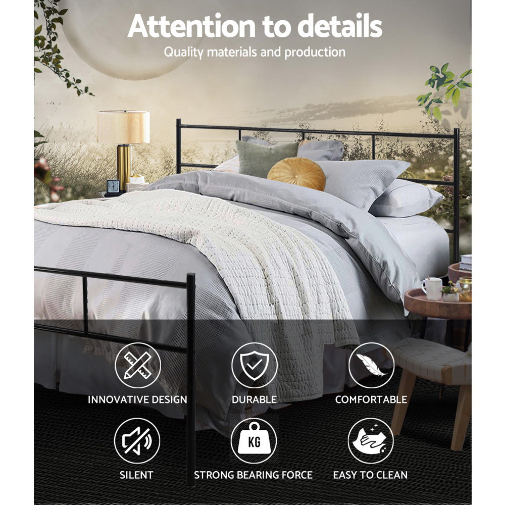 Solano Metal Bed Frame – Black – Queen