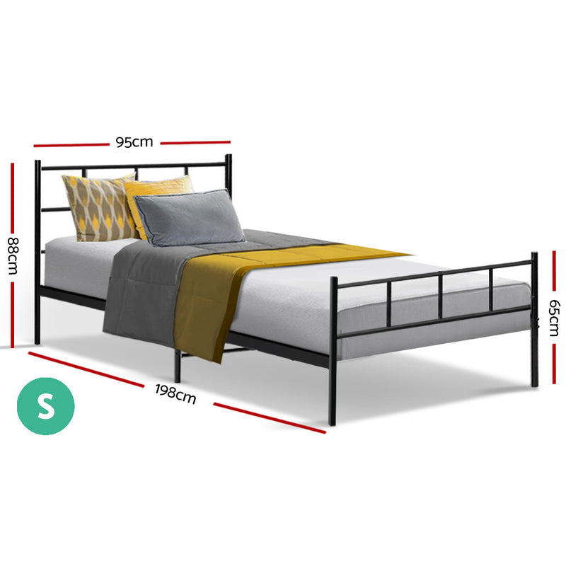 SINGLE Size - Powder Coated Metal Bed Frame