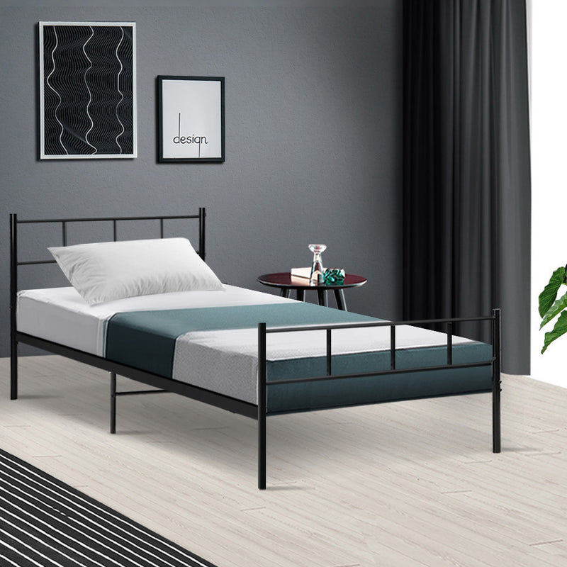 SINGLE Size - Powder Coated Metal Bed Frame