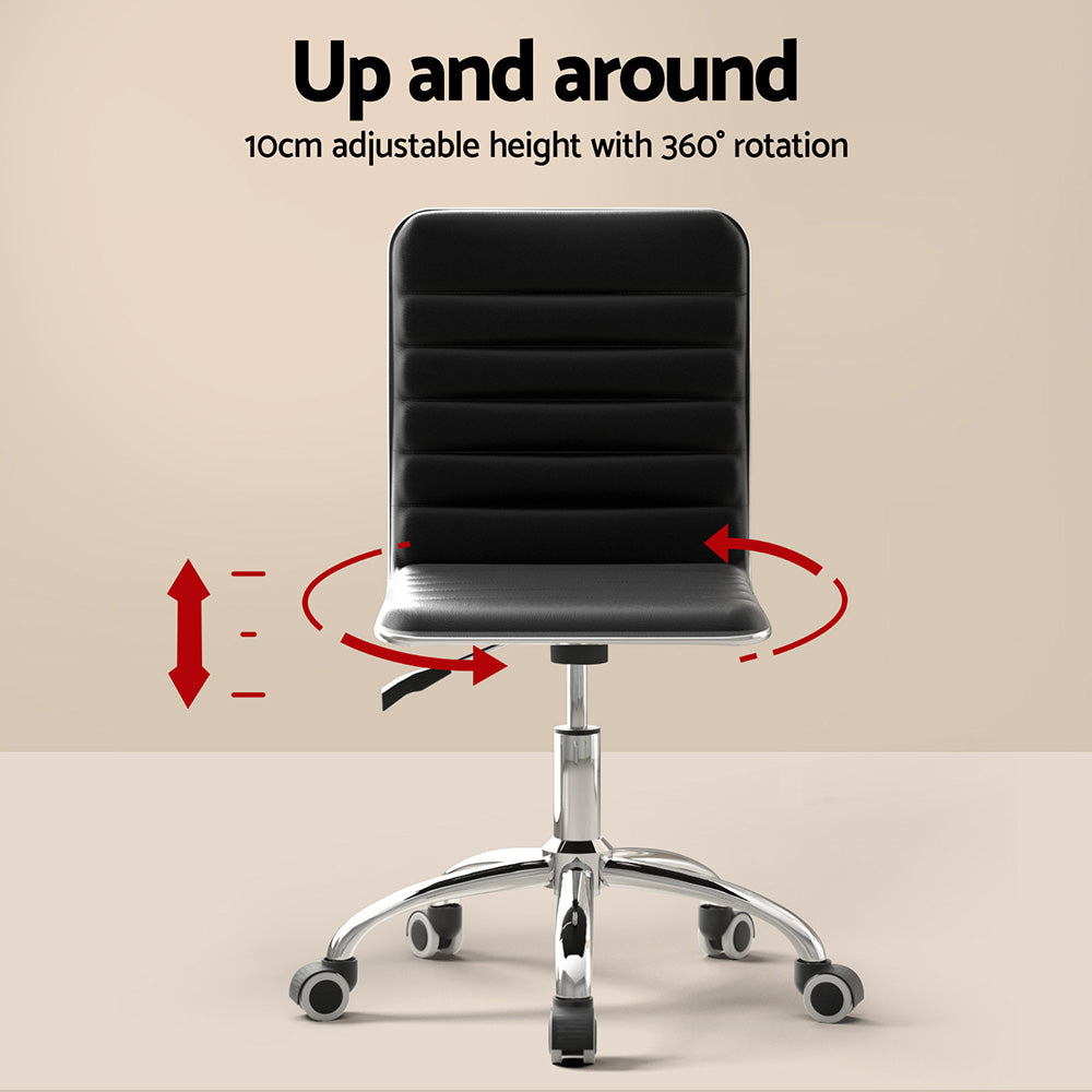 Kairo Computer Desk and Office Chair Set with Keyboard Shelf – Black