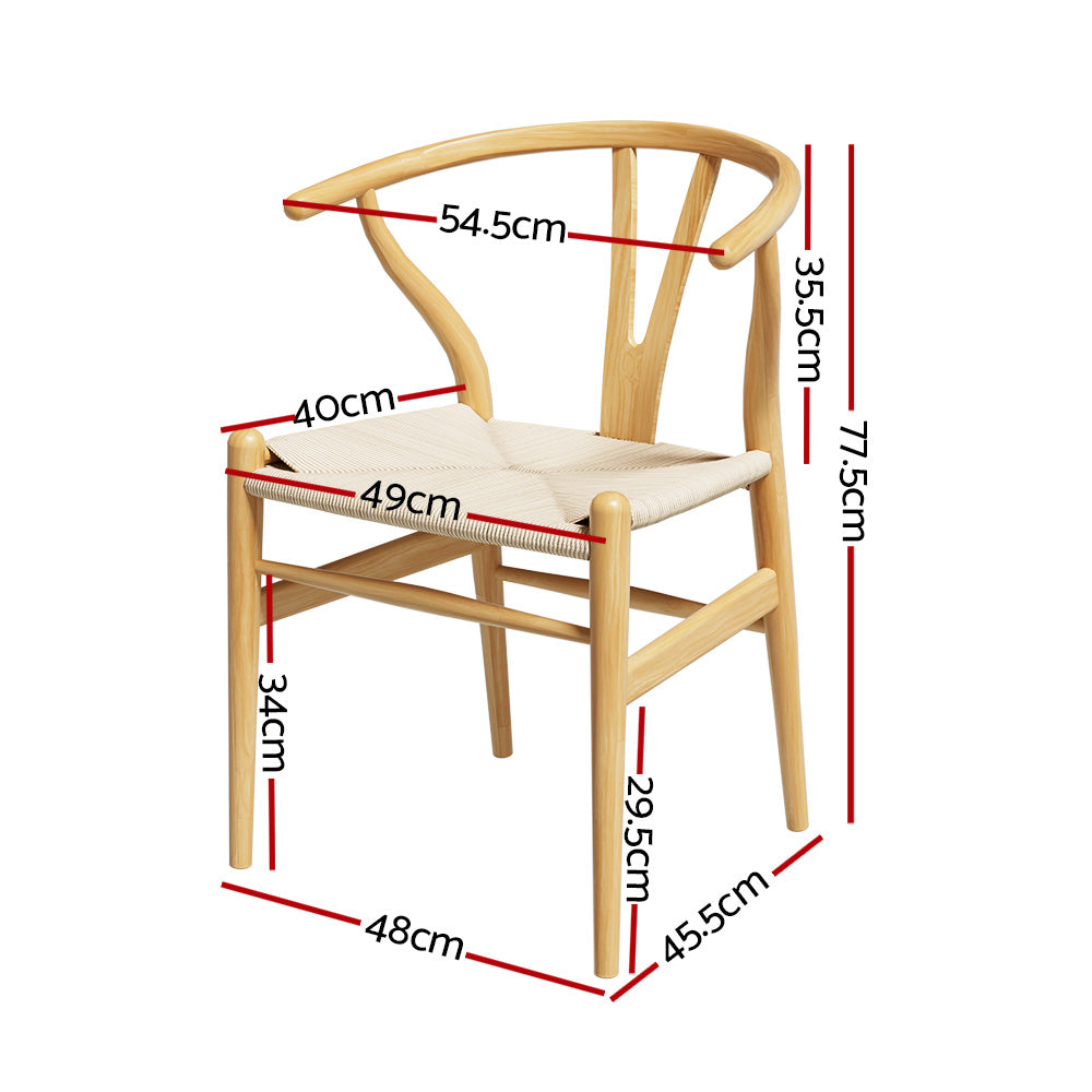 Kenton Wishbone Dining Chair – Brown