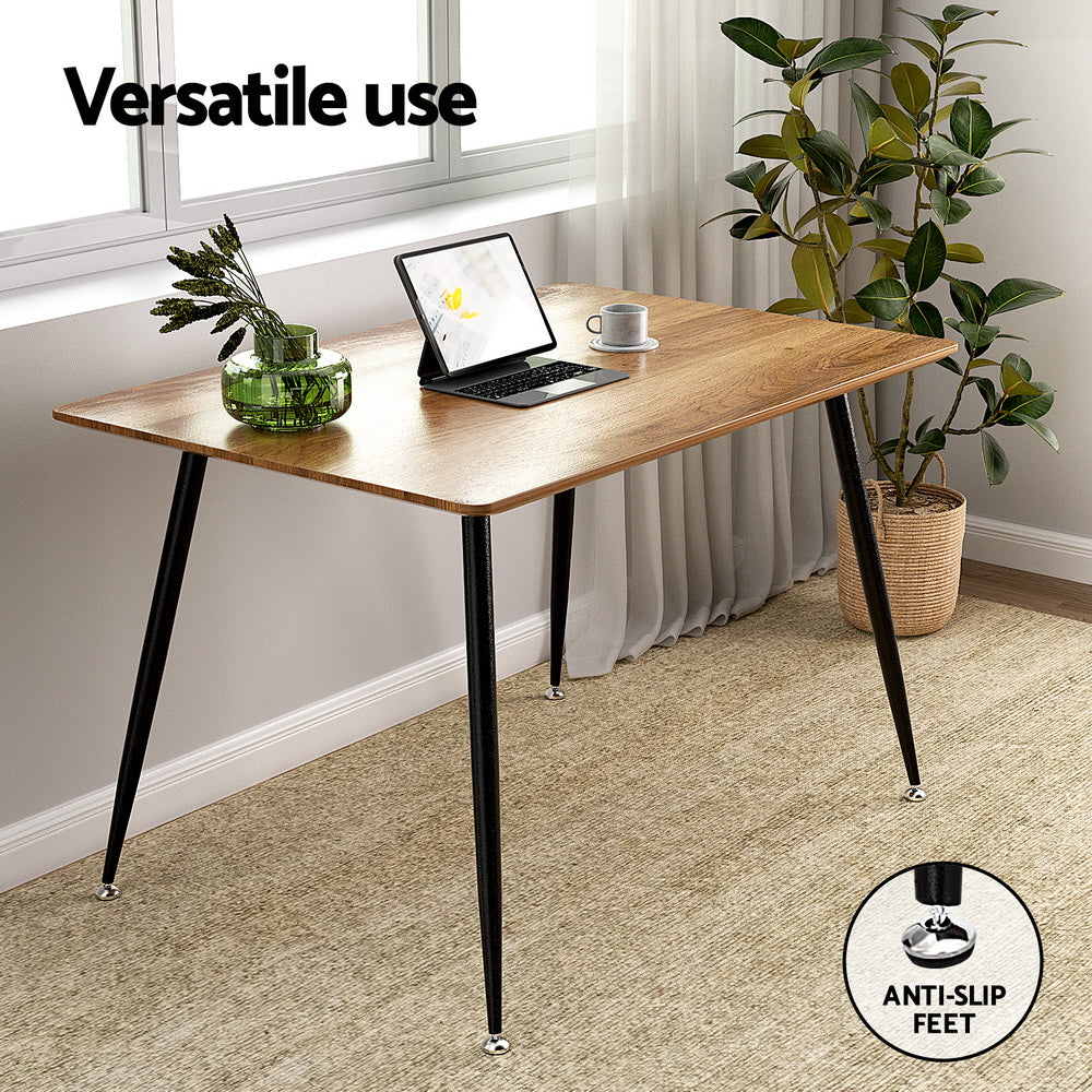 Caleb Rectangular Dining Table – Pine & Black – 120 cm