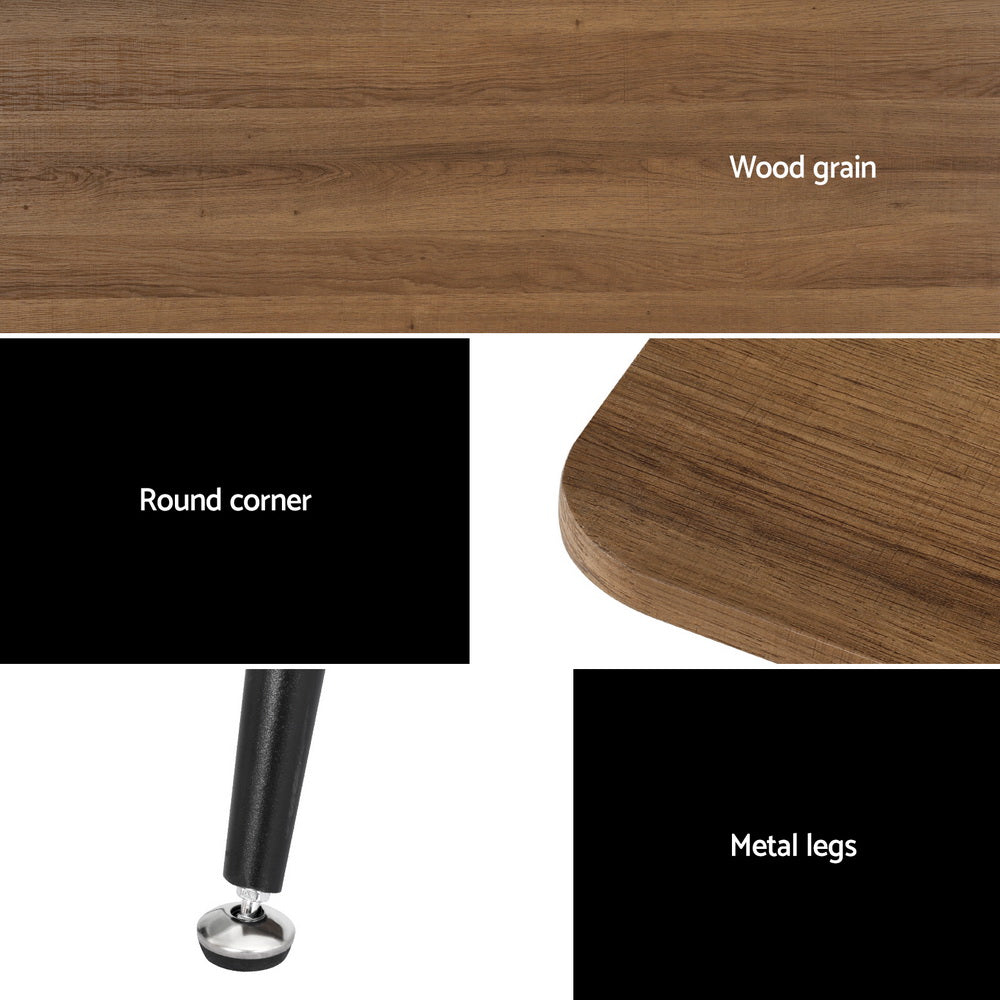 Caleb Rectangular Dining Table – Pine & Black – 120 cm