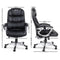 8 Point Leather Massage Office Chair w/Heated Seat - Black
