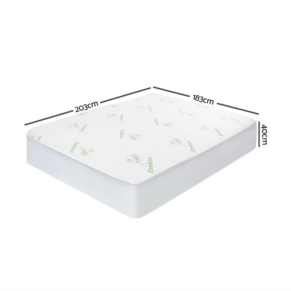 Bambara Bamboo Mattress Protector – White – King