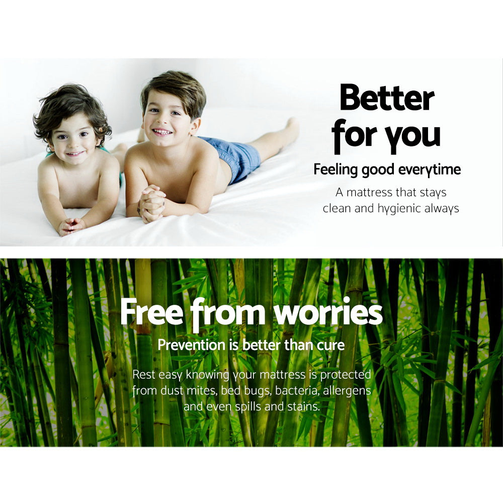 Bambara Bamboo Mattress Protector – White – King