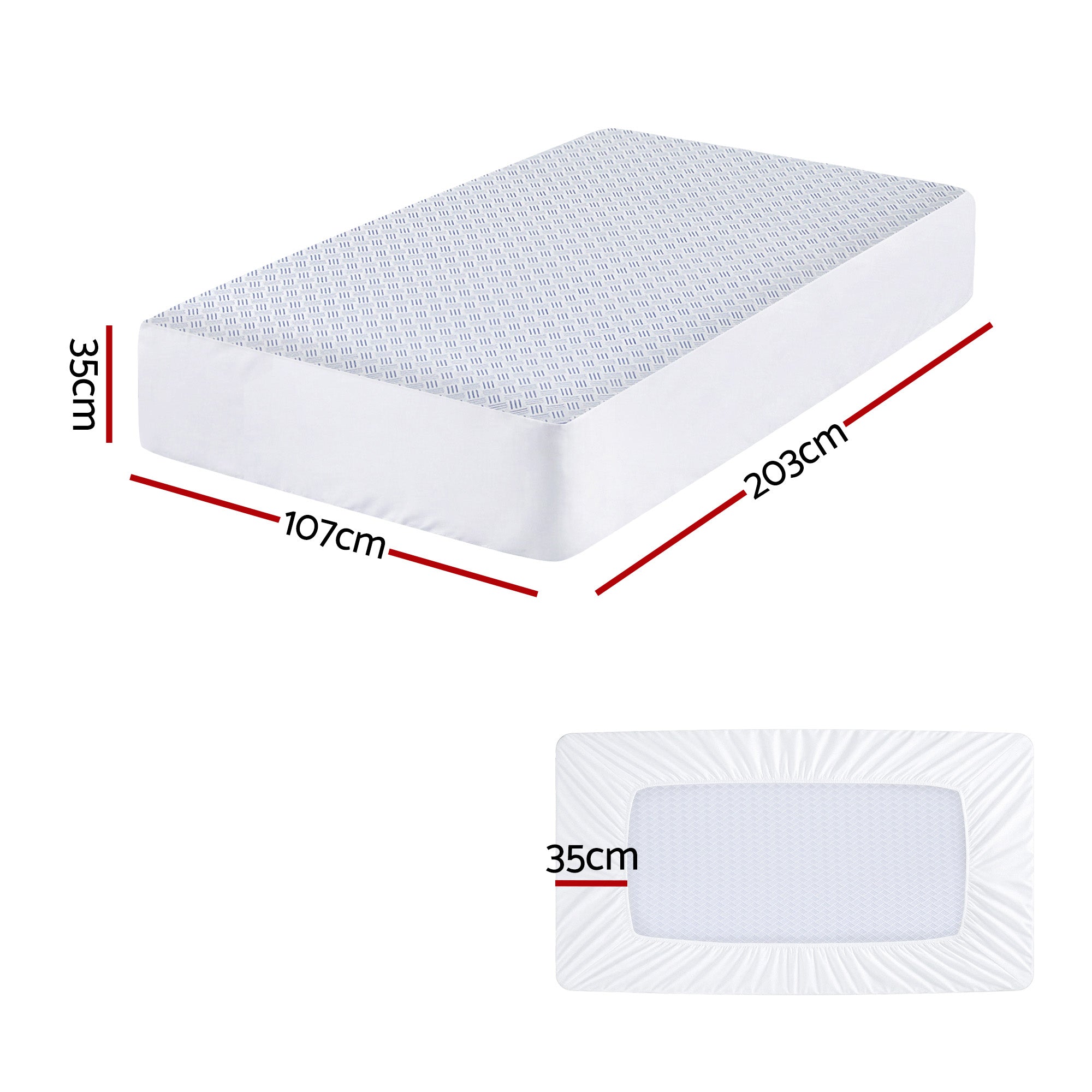 Therma Cooling Mattress Protector – White – King Single
