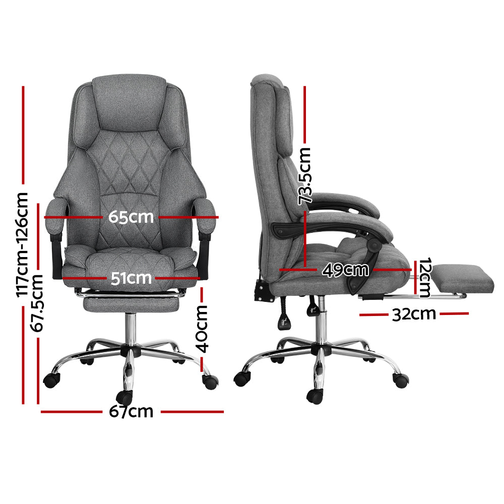 Alderon Executive Office Chair with Footrest – Grey – Standard