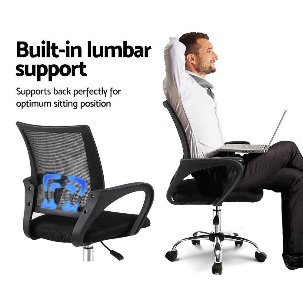 Nexus Mid Back Mesh Office Chair – Black – Regular