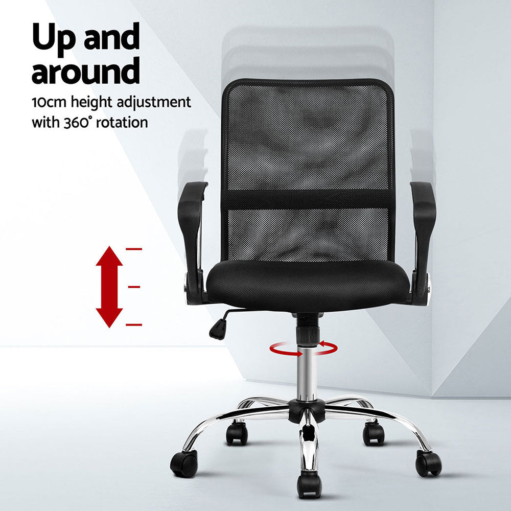 Nova Mesh Office Chairs – Black – Set of 2