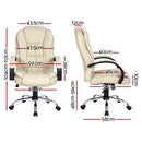 Leather Office Chair with Tilt – Beige